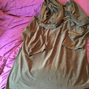 ACW Design green cowl-neck top.